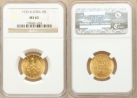 Republic gold 25 Schilling 1930 MS63 NGC, KM2841. AGW 0.1702 oz. 

HID09801242017

© 2020 Heritage Auctions | All Rights Reserved