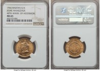 Jigme Wangchuk gold Sertum 1966 MS65 NGC, KM33. Mintage: 2,300. 40th anniversary of reign commemorative. A praiseworthy example of the type. AGW 0.235...