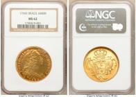 Jose I gold 6400 Reis 1766-R MS62 NGC, Rio de Janeiro mint, KM172.2. AGW 0.4229 oz. 

HID09801242017

© 2020 Heritage Auctions | All Rights Reserv...