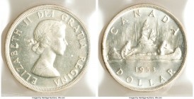 Elizabeth II 4-Piece Lot of Certified Assorted Dollars ICCS, 1) "Shoulder Fold" Dollar 1953 - MS64 2) Dollar 1956 - MS63 3) "One Water Line" Dollar 19...