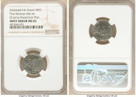 E.U. Mint Error - Struck from Two Reverse Dies 10 Euro Cent ND MS65 NGC, KM-Unl. Struck from two reverse dies on a chrome-plated iron planchet.

HID...