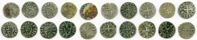 10-Piece Lot of Uncertified Assorted Deniers ND (12th-13th Century) VF, Includes (5) Besançon, (1) Philip IV and (4) Louis IX. Average size 19mm. 9.73...