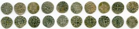 10-Piece Lot of Uncertified Assorted Deniers ND (12th-13th Century) VF, Includes (5) Besançon, (4) Philip IV and (1) Louis IX. Average size 19.6mm. Av...