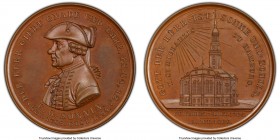 Hamburg. Free City bronzed copper Specimen "Ernst George Sonnin Architect of St. Michaels" Medal 1862 SP65 PCGS, Gaed-2111. 43mm. By Lorenz. DER HERR ...