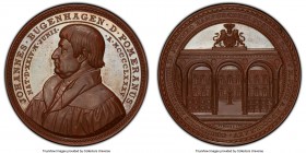 Hamburg. Free City bronzed copper Specimen "Bugenhagen- 400th Birthday" Medal 1885 SP65 PCGS, Gaed-2292. 42mm. By J. Lorenz. Comes with original box o...