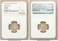 Lüneburg. City 1/64 Taler (1/2 Schilling) 1647 MS66 NGC, KM71. Two year type. Well struck with full legends and reflective fields. 

HID09801242017...