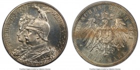 Prussia. Wilhelm II 5 Mark 1901-A MS64 PCGS, Berlin mint, KM526. 200 Years Kingdom of Prussia commemorative. 

HID09801242017

© 2020 Heritage Auc...