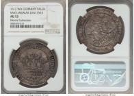 Saxe-Weimar. Joint Rule (8 Brothers) Taler 1612-WA AU53 NGC, KM1, Dav-7523. Deeply steel-toned, with a resulting feel of great originality and age. So...