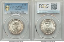 Third Reich "Martin Luther" 5 Mark 1933-F MS66 PCGS, Stuttgart mint, KM80. Issued to celebrate the 450th anniversary of the birth of Martin Luther. 
...