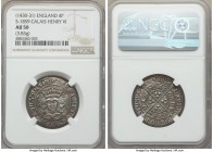 Henry VI (1st Reign, 1422-1461) Groat ND (1430-1431) AU50 NGC, Calais mint, Incurved Pierced Cross mm, Rosette-mascle issue, S-1859. 27mm. 3.83gm. Sil...