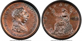 George III Penny 1806-SOHO MS64 Brown NGC, Soho mint, KM663, S-3780. Glossy brown surfaces with red in recesses, few carbon spots noted but not detrac...