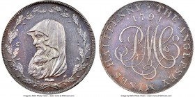 North Wales. Anglesey copper Proof 1/2 Penny Token 1791 PR63 Brown NGC, D&H-391. Druid head left within oak wreath / THE ANGLESEY MINES HALFPENNY 1791...