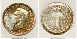 George VI 4-Piece Uncertified Maundy Set 1948 Prooflike UNC, 1) Penny, KM846a. 11.1mm. 0.48gm 2) 2 Pence, KM847a. 13.4mm. 0.91gm 3) 3 Pence, KM850a. 1...