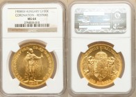 Franz Joseph I gold Restrike 100 Korona 1908-KB MS64 NGC, Kremnitz mint, KM491. AGW 0.9802 oz. 

HID09801242017

© 2020 Heritage Auctions | All Ri...