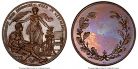 "Unissued Craftmanship Award" bronzed copper Specimen Medal ND (c. 1880) SP64 PCGS, 50mm. By Menger. WEDSTRIJDEN VOOR HANDWERKSLIEDEN IN NEDERLAND Fem...