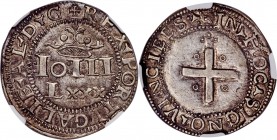 João III Real ND (1521-1557) XF45 NGC, Gomes-66.02. 28mm. 7.20gm. Quite rare to encounter lacking any major externally caused issues as this fine spec...