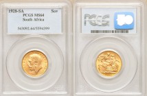George V gold Sovereign 1928-SA MS64 PCGS, South African mint, KM21. AGW 0.2355 oz. 

HID09801242017

© 2020 Heritage Auctions | All Rights Reserv...