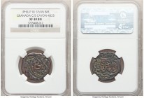 Philip III Counterstamped 8 Maravedis 1608 XF40 Brown NGC, Granada mint, Cay-4325. VIII Counterstamp. 

HID09801242017

© 2020 Heritage Auctions |...