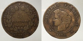 France. 5 centimes 1896 A "torche" rare MB