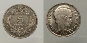 France. 5 francs 1933 spl-fdc