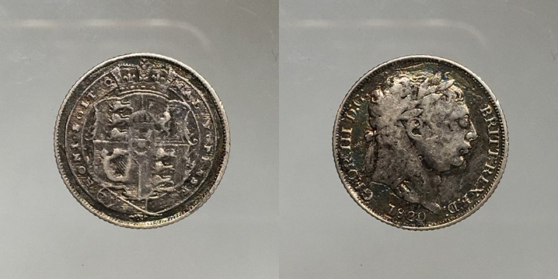 Great Britain. George III. 6 pence 1820. Ag. 2,42g