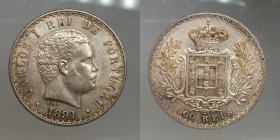 Portugal. Carlos I. 500 reis 1891 AG.12,3g qFDC