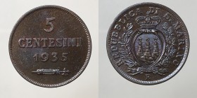San Marino. 5 centesimi 1935 FDC