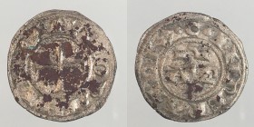 Messina o Brindisi. Enrico VI Imperatore e Costanza D'Altavilla 1191-1197 Denaro Mi 0,87g Sigle AP Spahr 30