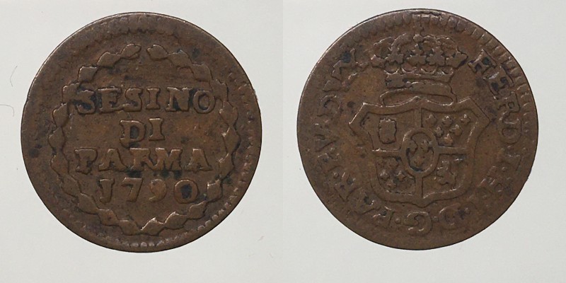 Parma. Ferdinando I di Borbone sesino 1790 CU 1,12g MIR 1088/7