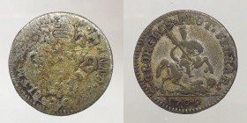 Clemente XI 1700-1721. Ferrara. Doppio grossetto da 26 quattrini 1709 Mi 2,89g Muntoni 237 MB