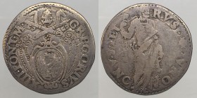 Gregorio XIII 1572-1585. Ancona. Testone Ag.9,21g Muntoni 211 MB