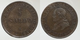 Pio IX. 1/2 soldo 1866 anno XXI Roma. qBB