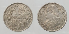Pio IX. 10 soldi 1868 XXIII Ag.2,47g