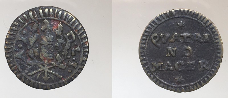 Prima Repubblica Romana 1798.1799. Macerata. Quattrino 1798. 1,07g. rif.Gigante ...