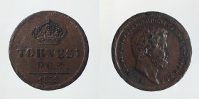 Napoli. Regno delle due Sicilie. Ferdinando II di Borbone 2 tornesi 1859 rif.Magliocca 747 NC BB