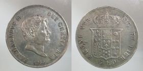 Napoli. Regno delle due Sicilie. Ferdinando II di Borbone piastra da 120 grana 1855 rif.Magliocca 565 BB