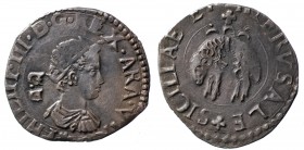 Napoli. Vicereame. Regno di Napoli. Filippo III 1598-1621. 1/2 carlino con tosone rivolto a sinistra e sigle GF/GI dietro la testa. Ag. 1,38g 17 mm. R...