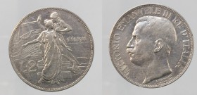Vittorio Emanuele III 2 lire 1911 Cinquantenario. Ag. BB