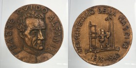 Medaglia 1976 Centenario nascita Padre Guido Alfani. Numerata sul contorno (47). Bronzo 81,2g 50,7mm