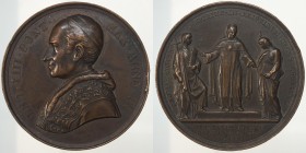 Papali. Leone XIII. Medaglia San Tommaso d'Aquino anno III 1880. AE 38,2g 44mm