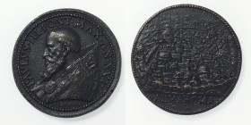 Papali. Paolo III 1534-1549 Medaglia postuma, Panorama di Roma - AE 26,5g 39,2 mm