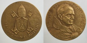 Papali. Paolo VI. Medaglia anno I "Elezione al pontificato" bronzo dorato 38,07g 44,1 mm Opus Manfrini