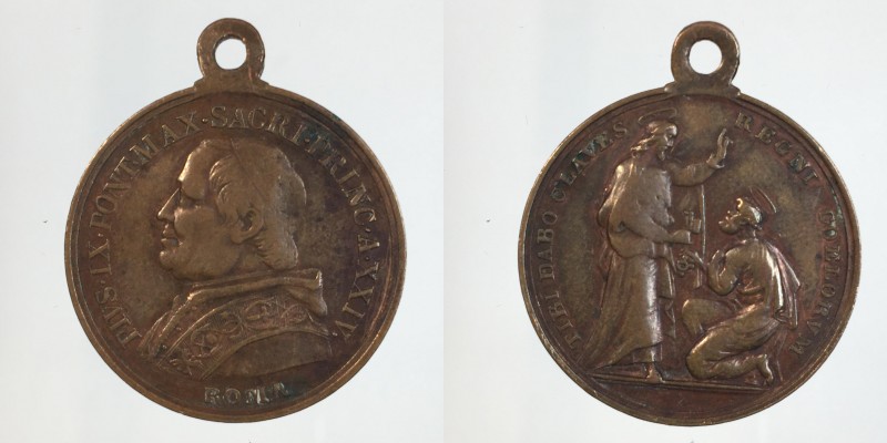 Papali. Pio IX. Elezione al pontificato 1846. AE 5,77g 25,7mm