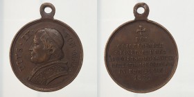 Papali. Pio IX. Medaglia 1876 Pellegrinaggio a Roma dei cattolici tedeschi. AE 10g 29,2mm Bart.XXI-1
