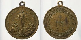 Papali. Pio IX. Medaglia confraternita Figlie di Maria. AE dorato 15,47g 34.4 mm