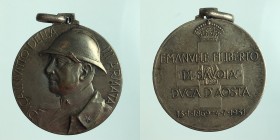 Savoia. Emanuele Filiberto di Savoia Dvca d'Aosta 1931 AE argentato 13,8g 32,1mm