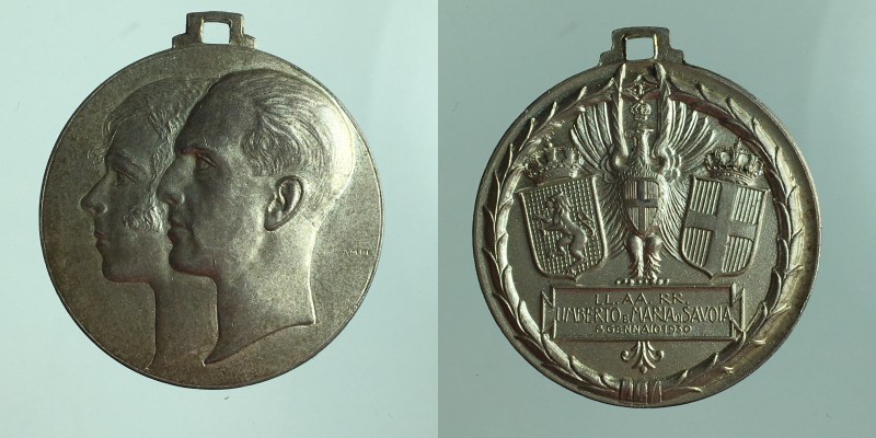 Savoia. Umberto e Maria di Savoia, 8 gennaio 1930 AE argentato 12,47g 32mm