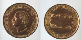 Savoia. Vittorio Emanuele III. V Esposizione Campionaria Internazionale Roma 1903. Bronzo dorato 32,77g 41,4 mm Opus Spalletta