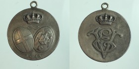 Savoia. Vittorio Emnuele III 1911 stemma Savoia - Montenegro firmata S.Johnson 9,60g 27,8mm