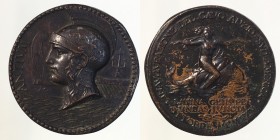 Medaglia Inaugurazione cavo Anzio - Sudamerica. Ottobre 1925 AE 7,72g 24,7mm